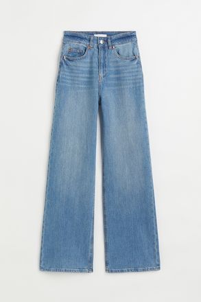 H&M Wide High Waist Jeans - Blau