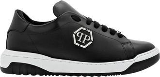 Philipp Plein Leather Lo-Top Sneakers Skull&Bones - Heren - Sneakers - Zwart - 39 EU - Leer - Schoenen