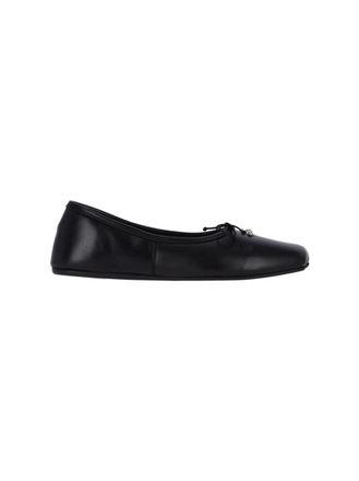 Vivienne Westwood Black Leather Flats With Rounded Toe