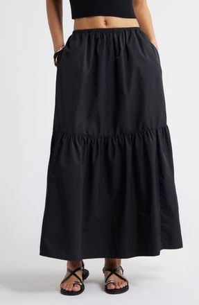 Open Edit Tiered Maxi Skirt in Black at Nordstrom Rack, Size Xx-Small