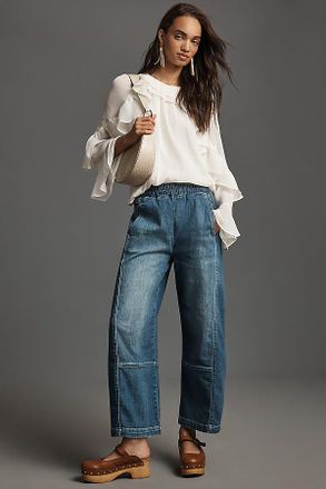 Pilcro The Izzie Relaxed Pull-On Barrel Jeans by Pilcro