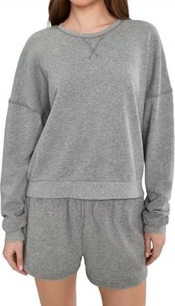Honeydew Intimates Womens Crewneck Top And Short Set In Heather Grey