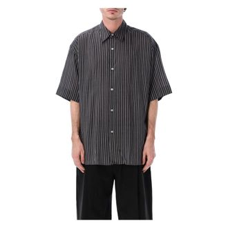 STUDIO NICHOLSON Short Sleeve Shirts, male, Blue, Size: S Sorono Short Sleeve Shirt