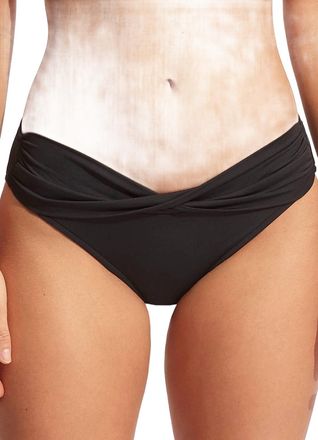 Seafolly Safari Spot Twist Bikini Bottom In Black