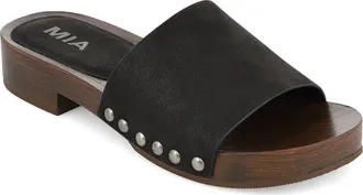 Mia Lanell Slide Sandal in Black Brus at Nordstrom Rack, Size 8.5