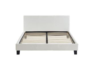 VENTE-UNIQUE.COM Base de cama piel sint&eacute;tica blanco 140 x 190 cm