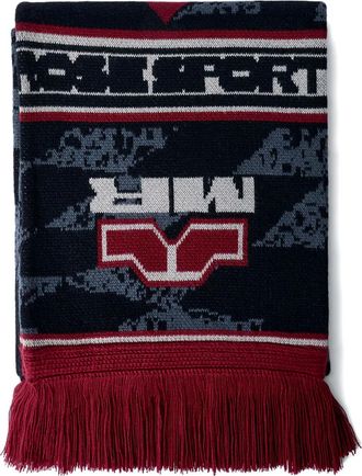 Martine Rose Sciarpa con frange e logo - Grigio