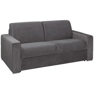 Vente-Unique Vente-unique - Divano letto 3 posti ribalta doga larga letto140cm materasso18cm Velluto Memory - Antracite - calito