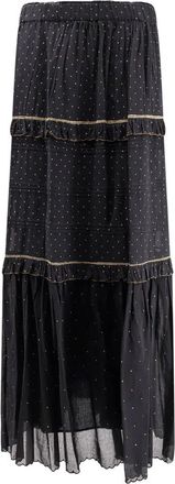 Isabel Marant Flounced Maxi Rok - Dames - Maxi Rokken - Zwart - M - Katoen - Rokken