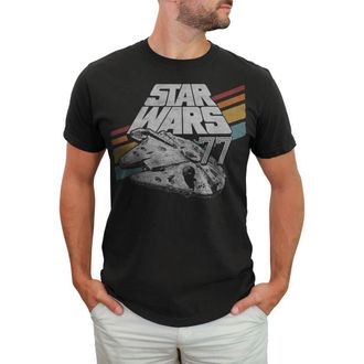 Star Wars Mens Star Wars Retro 77 Millennium Falcon Stripes Graphic T-Shirt in Black at Nordstrom, Size Xxx-Large