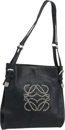 Loewe Pre-owned Shoulder Bags, female, Black, Size: ONE SIZE Pre-owned Leather Shoulder Bag