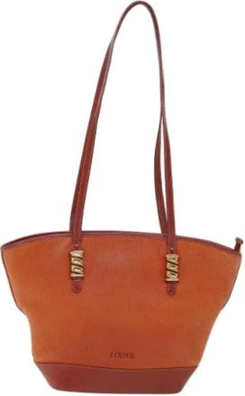 Loewe Pre-owned Tote Bags, female, Orange, Size: ONE SIZE Pre-owned Leather totes