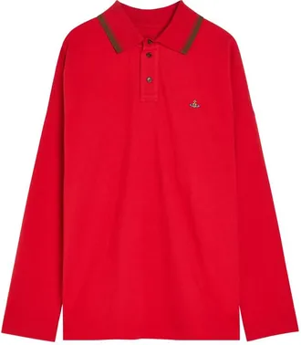 Vivienne Westwood Orb-embroidered Long-sleeve Polo Shirt