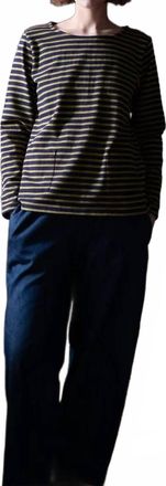 Bibico Classic Sailor Tee In Navy/chartreuse Stripe