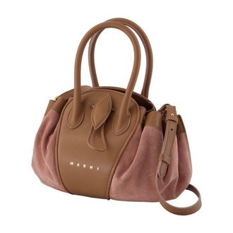 Marni Womens Tulipea Shoulder Bag Brown Calfskin