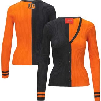 Staud Womens STAUD Black/Orange Cincinnati Bengals Cargo Sweater at Nordstrom, Size X-Large