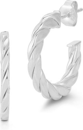 Glaze Jewelry Sterling Silver Small Flat Twist Hoops