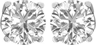 Diamond2Deal 14k White Gold 1.25Ct Round Lab Grown Diamond Solitaire Stud Earrings