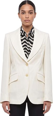 Stella McCartney White Solid Peaked Lapel Blazer