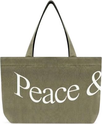 Museum of Peace and Quiet Mens Wordmark Tote Bag In Olive