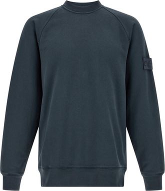 Stone Island Blue Logo Badge Sweatshirt