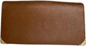 Saint Laurent Pre-owned Vintage Portemonnee - Dames - Vintage Accessoires - Bruin - ONE Size - Leer - Vintage