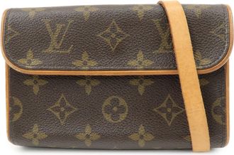 Louis Vuitton Florentine Waist Monogram Canvas Brown Canvas Handbag (Pre-Owned)