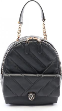 Bulgari Black Leather Backpack (Pre-Owned)