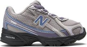 New Balance Infants 740 Bungee Lace in Grey/Blue Synthetic, size 3.5