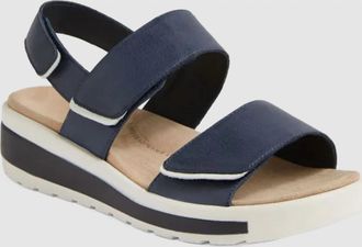 Ziera Womens Garlin Sandal In Navy Leather/white Sole