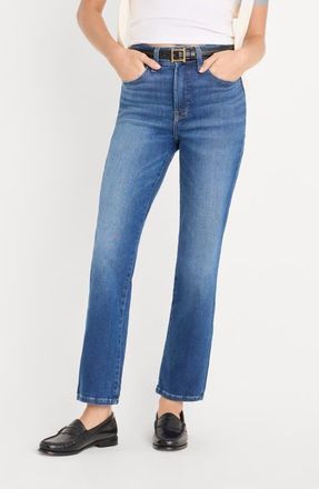 Good American Soft-Tech Good Legs Ankle Straight Leg Jeans in Indigo1233 at Nordstrom, Size 10