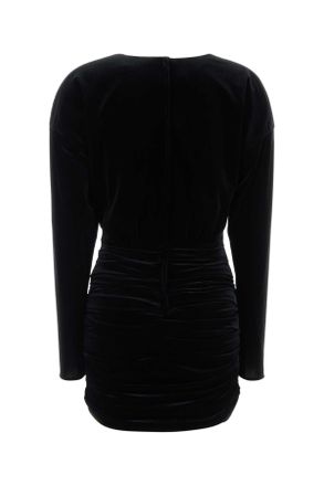 Dolce & Gabbana Womens Black Velvet Mini Dress Nero Abiti