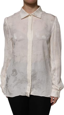 Dolce & Gabbana White Button Down Long Sleeves Blouse Womens Top (Pre-Owned)