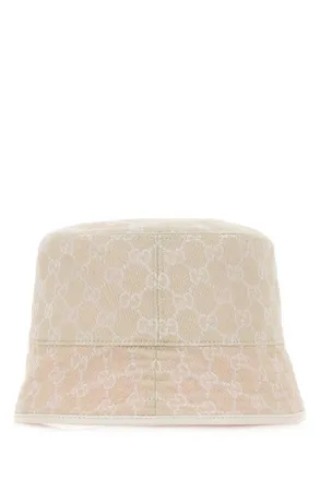 Gucci Womens Gg Fabric Bucket Hat Sandpink Cappelli