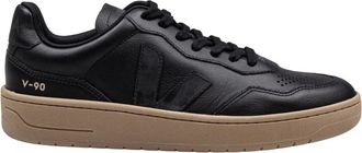 Veja Black Leather Trainers V-90 Style