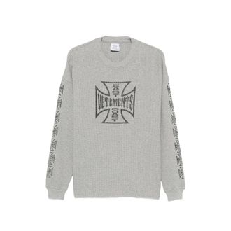 VETEMENTS Logo-print Waffle-knit T-shirt