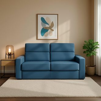 Dmora Sof&aacute; Cama 2 Plazas Ecate, Desenfundable, Con Caj&oacute;n Made In Italy, Apertura Abatible, 200x95 Cm Azul