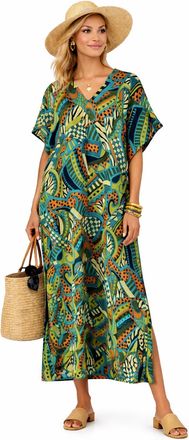 Generic Kaftan Dress for Women UK Beach Cover up Plus Size Full Length Holiday Maxi African Abaya Silky Casual Loungewear Multicoloured