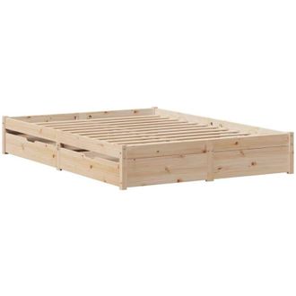 vidaXL Vidaxl - Bed Frame without Mattress 150x200 cm King Size Solid Wood Pine