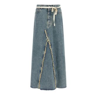Maison Margiela Denim Maxi Skirt - female - Maison Margiela - Denim Skirts - Blue - XS - Skirts