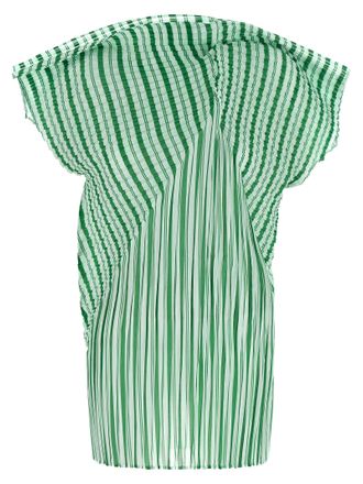 Issey Miyake Bicolor Polyester Pattern Womens Shirt