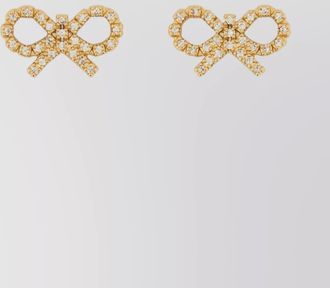 Self Portrait crystal-embellished bow earrings