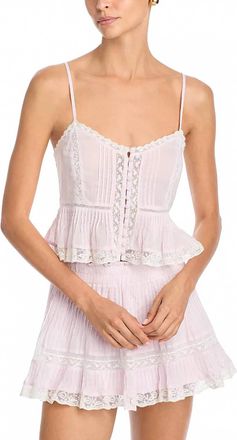 LoveShackFancy Aleni Cotton Top In Orchid Ice