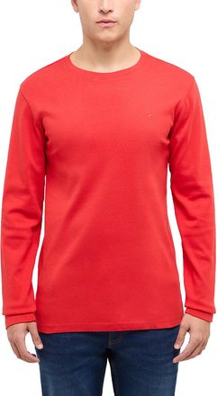 Mustang Langarmshirt MUSTANG Herren Style Arlington, Herren, Gr. 3XL, rot, Strick, 100% Baumwolle, Rundhals, Shirts Langarmshirt
