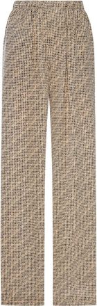 Balenciaga MONOGRAM PANTS IN BEIGE AND BLACK SILK CREPE - Balenciaga - Woman