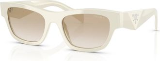 Prada Wit/Bruin Gekleurde Zonnebril - Dames - Zonnebrillen - Wit - 54 MM - Accessoires