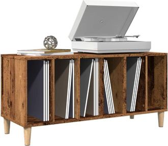 vidaXL vidaXL Mobile Porta Dischi Legno Antico 100x38x48 cm Legno Multistrato