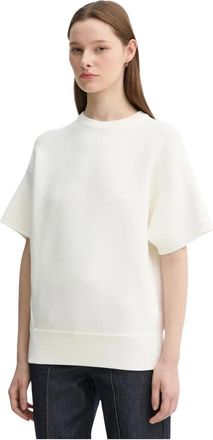 Remain Gebreid T-shirt - Dames - Ronde hals truien - Wit - S - Katoen - Truien & Vesten