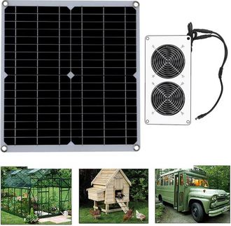 OEM Extractor De Aire Solar De 30 W Y 18 V, Panel Solar, Ventilador Motorizado, Extractor De Aire, Adecuado Para Perreras Para Perros Y Gallinas, Autocara