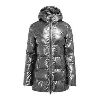 Emporio Armani Emporio Armani Ea7, Jassen, Dames, Grijs, L, Leer, Gequilte Damesjas Zilver Metallic